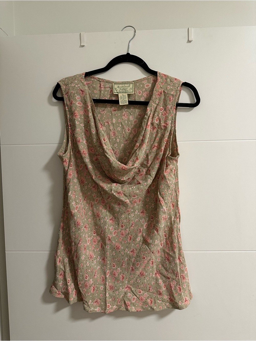 April Cornell Vintage Boutique Collection Cowl neck Sleeveless Top